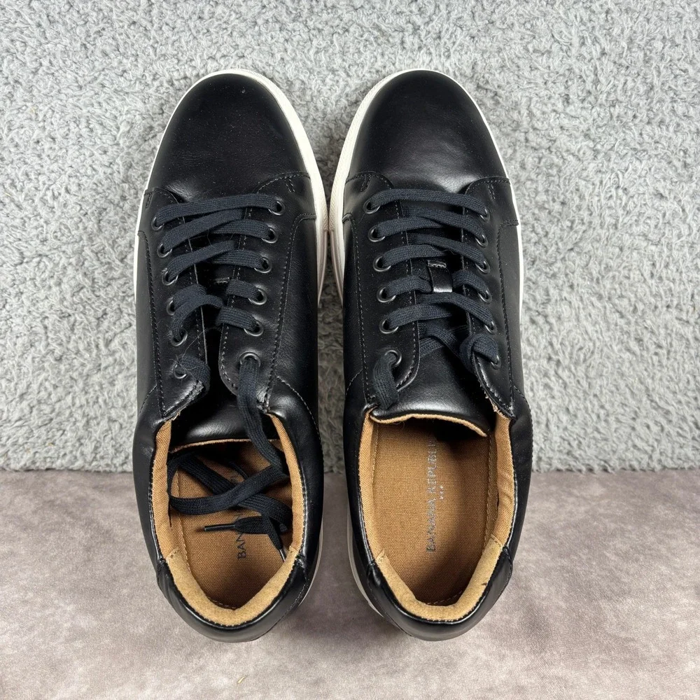 Banana Republic Sneaker Mens 10.5 Black Nicklas Low Top Lace Up 882548 Minimal